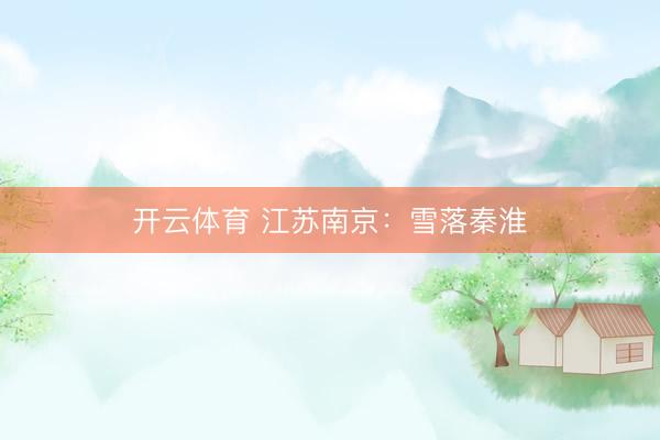 开云体育 江苏南京：雪落秦淮