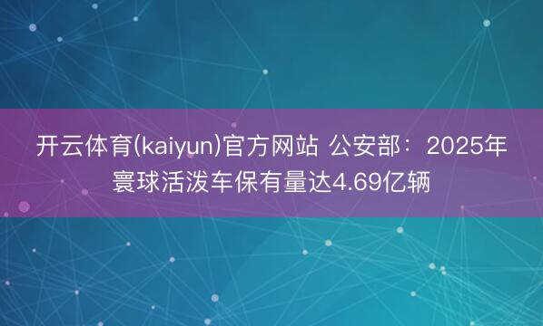 开云体育(kaiyun)官方网站 公安部：2025年寰球活泼车保有量达4.69亿辆