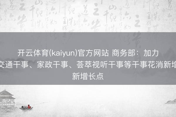 开云体育(kaiyun)官方网站 商务部：加力教育交通干事、家政干事、荟萃视听干事等干事花消新增长点