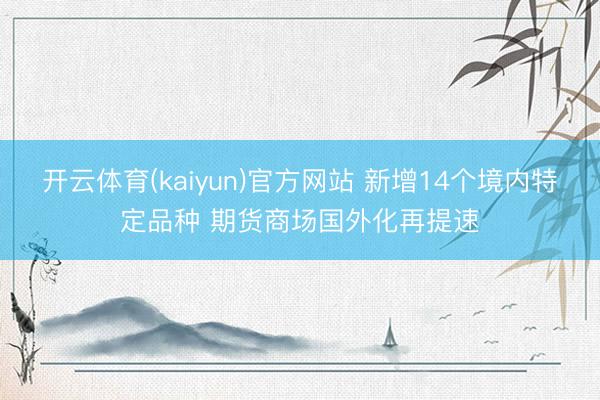 开云体育(kaiyun)官方网站 新增14个境内特定品种 期货商场国外化再提速