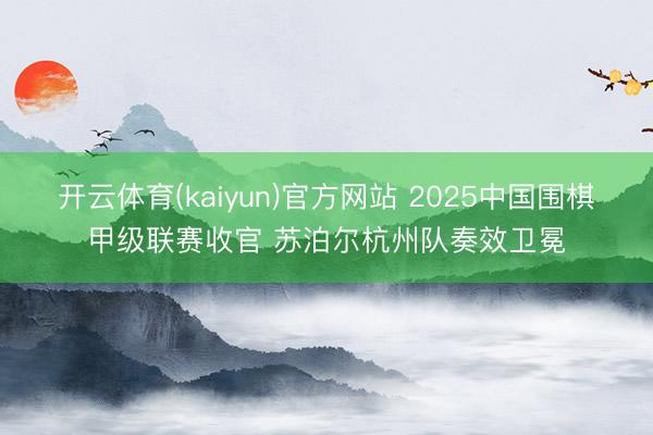 开云体育(kaiyun)官方网站 2025中国围棋甲级联赛收官 苏泊尔杭州队奏效卫冕
