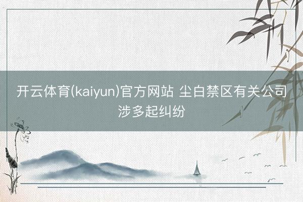 开云体育(kaiyun)官方网站 尘白禁区有关公司涉多起纠纷