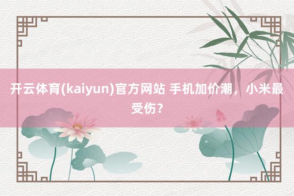开云体育(kaiyun)官方网站 手机加价潮，小米最受伤？