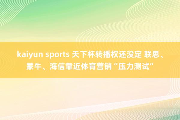 kaiyun sports 天下杯转播权还没定 联思、蒙牛、海信靠近体育营销“压力测试”
