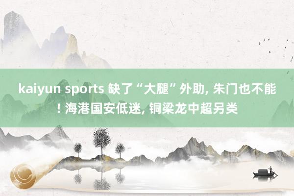 kaiyun sports 缺了“大腿”外助， 朱门也不能! 海港国安低迷， 铜梁龙中超另类