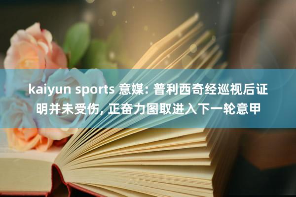kaiyun sports 意媒: 普利西奇经巡视后证明并未受伤， 正奋力图取进入下一轮意甲