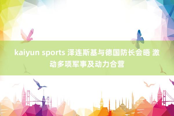 kaiyun sports 泽连斯基与德国防长会晤 激动多项军事及动力合营