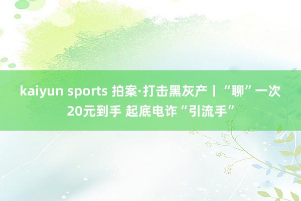 kaiyun sports 拍案·打击黑灰产丨“聊”一次20元到手 起底电诈“引流手”