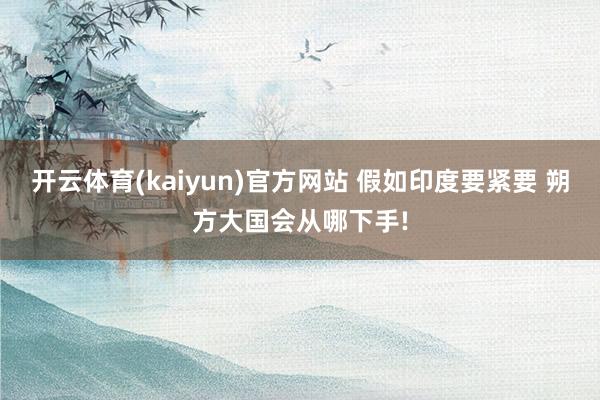 开云体育(kaiyun)官方网站 假如印度要紧要 朔方大国会从哪下手!