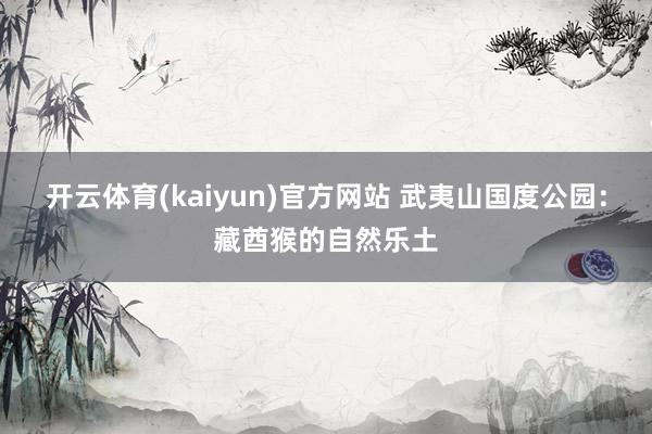 开云体育(kaiyun)官方网站 武夷山国度公园：藏酋猴的自然乐土