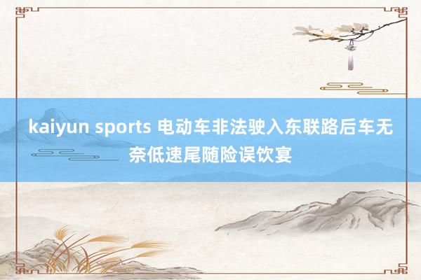 kaiyun sports 电动车非法驶入东联路后车无奈低速尾随险误饮宴