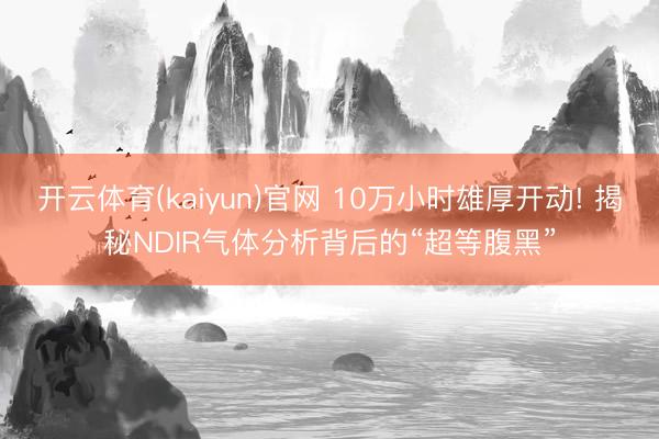 开云体育(kaiyun)官网 10万小时雄厚开动! 揭秘NDIR气体分析背后的“超等腹黑”