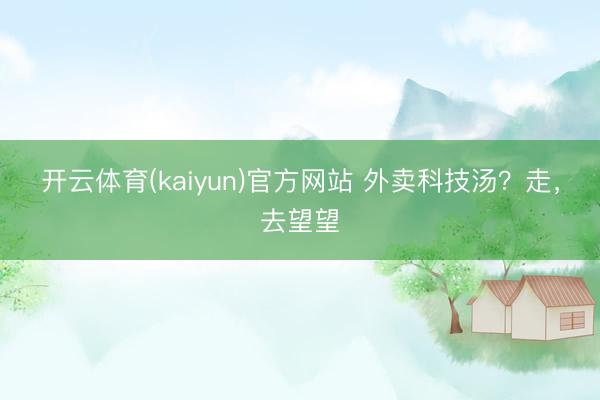 开云体育(kaiyun)官方网站 外卖科技汤？走，去望望