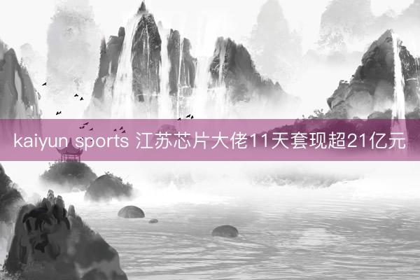 kaiyun sports 江苏芯片大佬11天套现超21亿元