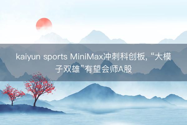kaiyun sports MiniMax冲刺科创板， “大模子双雄”有望会师A股