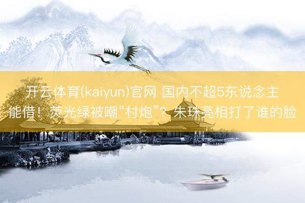 开云体育(kaiyun)官网 国内不超5东说念主能借！荧光绿被嘲“村炮”？朱珠亮相打了谁的脸