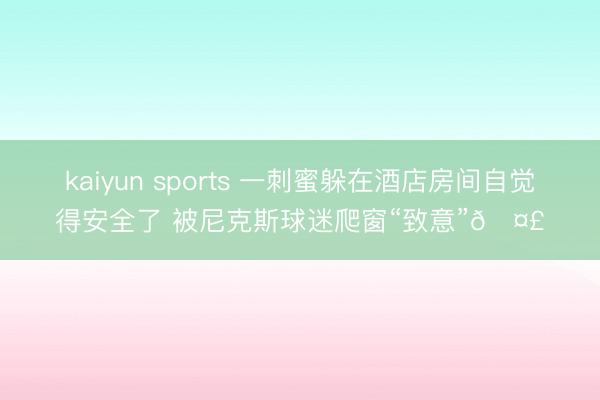 kaiyun sports 一刺蜜躲在酒店房间自觉得安全了 被尼克斯球迷爬窗“致意”🤣