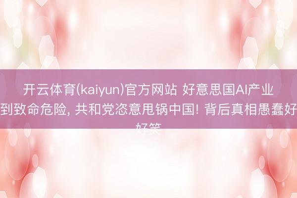 开云体育(kaiyun)官方网站 好意思国AI产业遇到致命危险， 共和党恣意甩锅中国! 背后真相愚蠢好笑