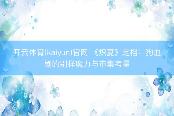 开云体育(kaiyun)官网 《炽夏》定档:狗血剧的别样魔力与市集考量